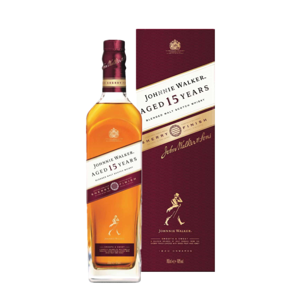 JOHNNIE WALKER AGED 15 YEARS SHERRY FINISH BLENDED MALT SCOTCH WHISKY 700ml - Image 2